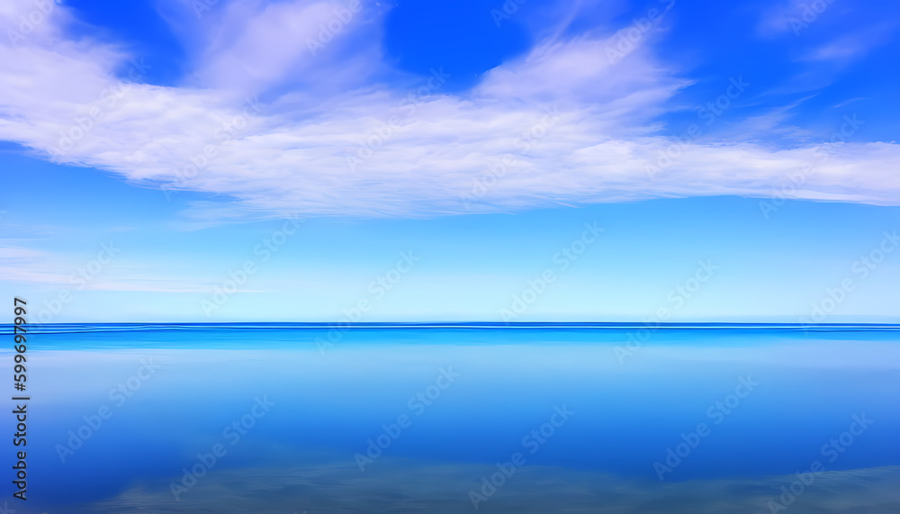 Obraz premium Generative AI blue sky and sea