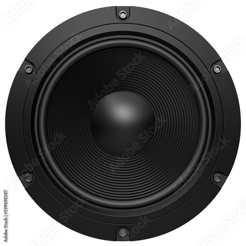 Obraz na płótnie Black loudspeaker isolated on transparent background