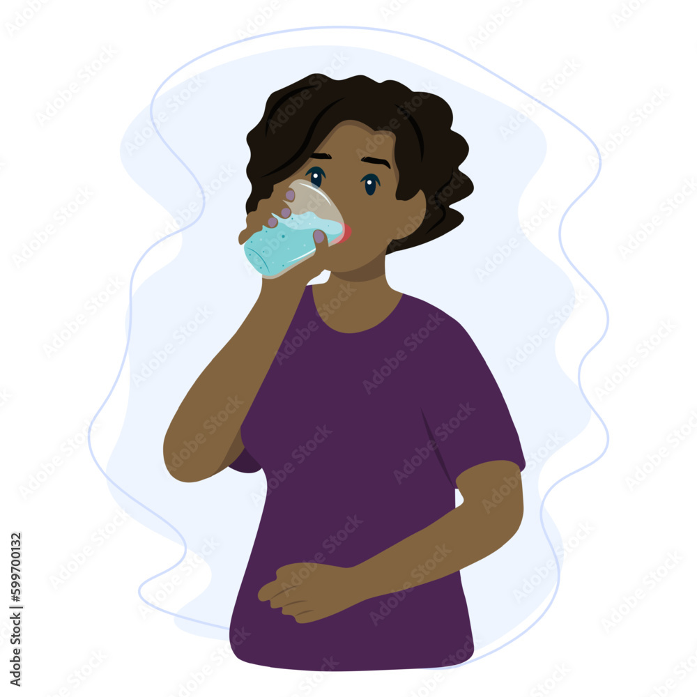 Woman drinking a fresh glass of water. Healthy and Sustainable Lifestyle Concept Woman drinking a fresh glass of water. Healthy and Sustainable Lifestyle Concept