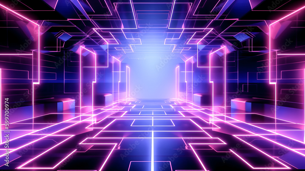 An abstract geometric background with shapes and neon was created - generative ai. An abstract geometric background with shapes and neon was created - generative ai.