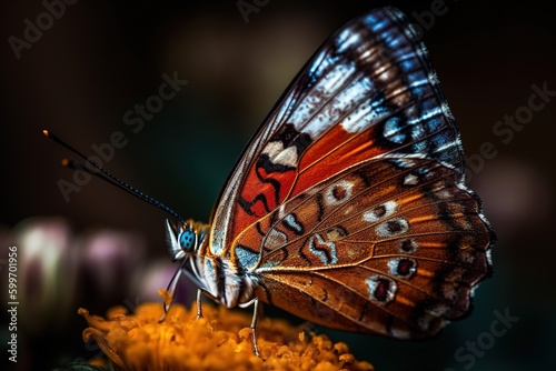 butterfly perched on a flower, generative ai © Tanja