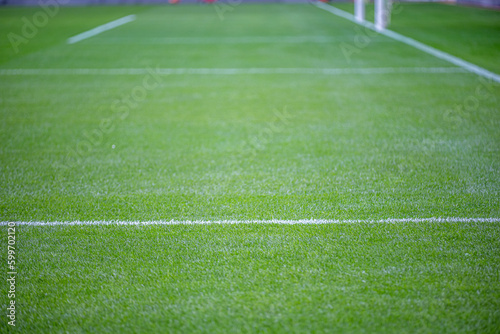 Green grass soccer field 