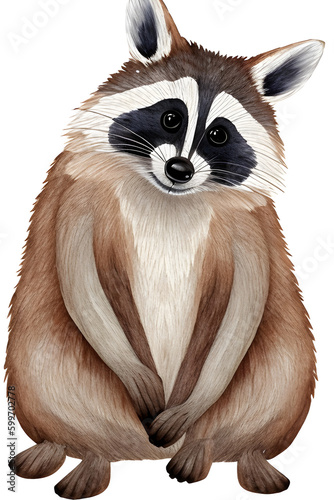 ai-generated, illustration of a cute cartoon raccoon © freelanceartist