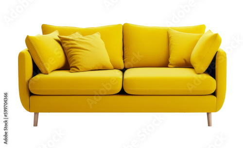 Modern sofa isolated. Illustration AI Generative. © ArtCookStudio