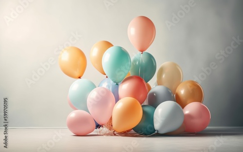 multi-colored balloons. AI Generative.