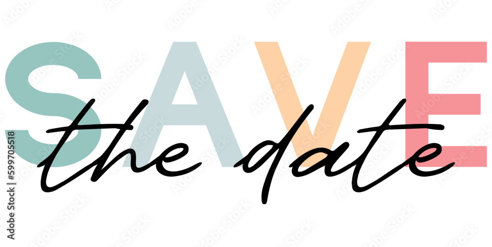 Handwritten modern brush calligraphy. Save the date isolated on white background for wedding invitation. Vector illustration Handwritten modern brush calligraphy. Save the date isolated on white background for wedding invitation. Vector illustration
