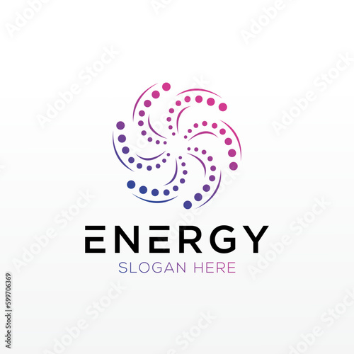 Modern energy logo design. Solution, Positive.