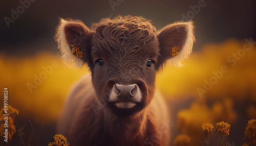 Highland Cattle Scottish Highland Cow Furry Cow Generative AI
