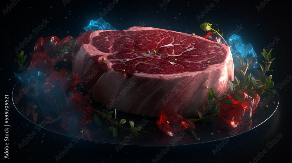 Different types of raw meat Generative AI