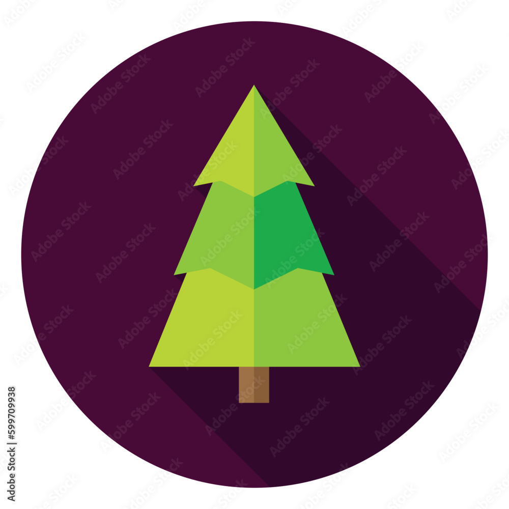 Christmas Tree Circle Icon. Flat Design Vector Illustration with Long Shadow. Merry Christmas and Happy New Year Symbol. Christmas Tree Circle Icon. Flat Design Vector Illustration with Long Shadow. Merry Christmas and Happy New Year Symbol.