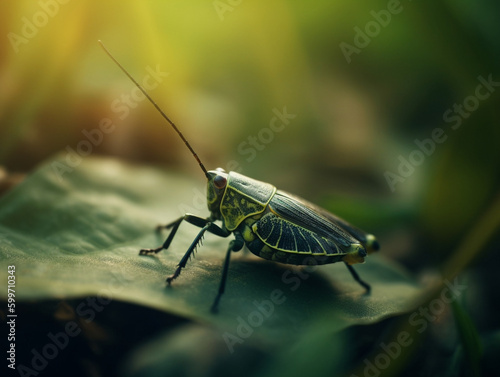 grasshopper on a leaf © Elements Design