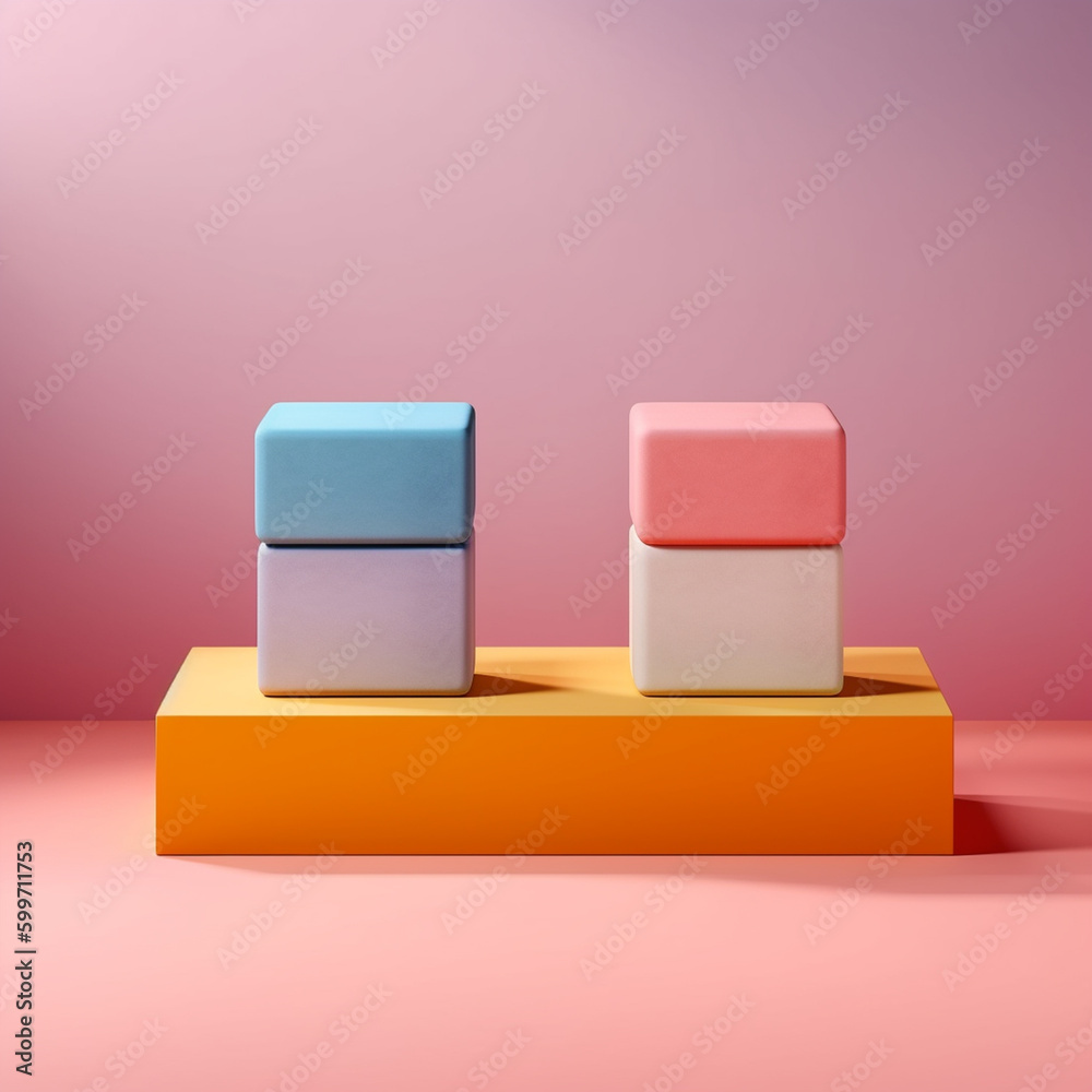 Abstract Pastel Step Up Podium with Gradient Dimensional Backdrop, Fun Geometric Shapes in Neon Aesthetic, Product Mock Up and Display for Cosmetic, Beauty, and Tech Products- Generative AI Abstract Pastel Step Up Podium with Gradient Dimensional Backdrop, Fun Geometric Shapes in Neon Aesthetic, Product Mock Up and Display for Cosmetic, Beauty, and Tech Products- Generative AI