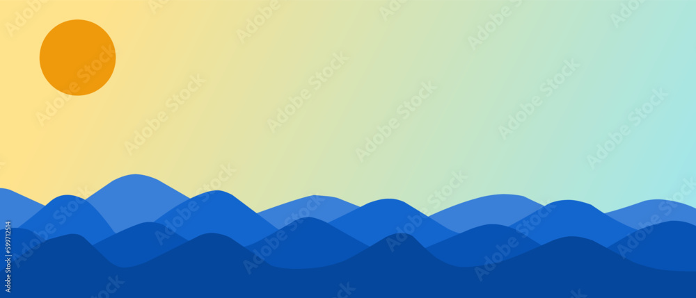 simple design of summer beach and natural scenery background template.