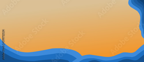 simple design of summer beach and natural scenery background template.