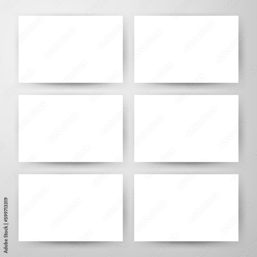 Empty Horizontal Cards Mockup. Vector Illustration of Blank Invitations for Promotion.