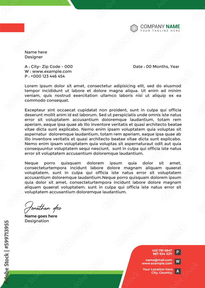 Fototapeta premium Professional and modern corporate letterhead template