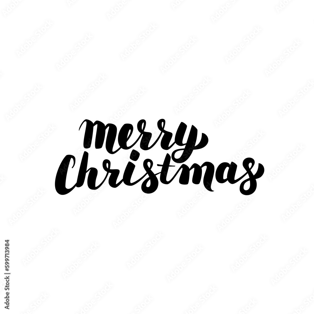 Merry Christmas Handwritten Calligraphy. Vector Illustration of Ink Brush Lettering Isolated over White Background. Merry Christmas Handwritten Calligraphy. Vector Illustration of Ink Brush Lettering Isolated over White Background.