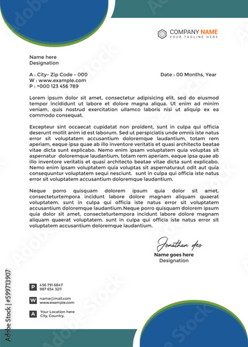 Professional and modern corporate letterhead template