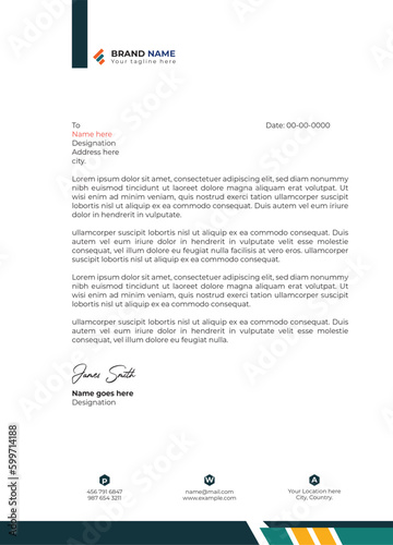 Professional and modern corporate letterhead template