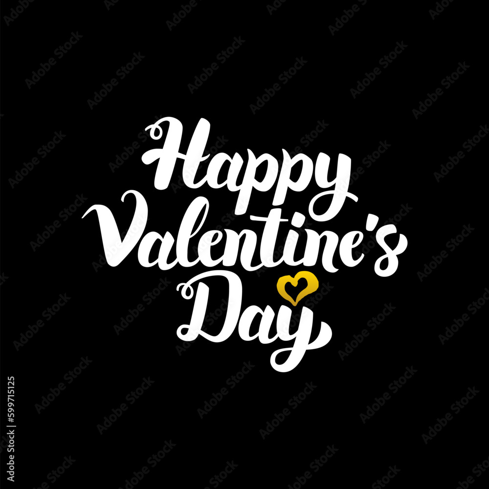 Happy Valentine Day Handwritten Calligraphy. Vector Illustration of Lettering Love Design Element. Happy Valentine Day Handwritten Calligraphy. Vector Illustration of Lettering Love Design Element.