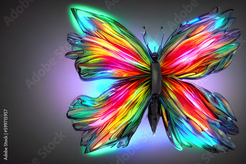super colorful butterfly robot. "Generative AI"