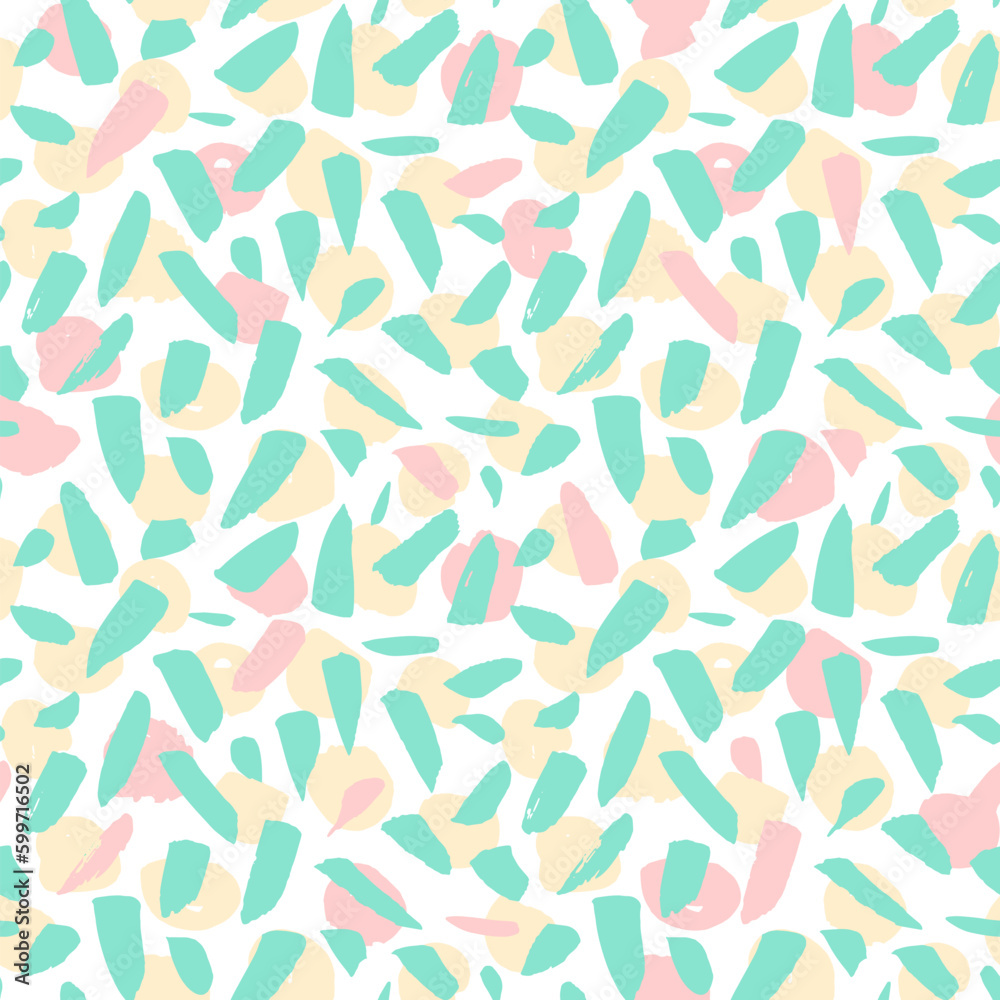Hipster Blots Seamless Pattern. Vector Illustration of 80s Style Tile Background.