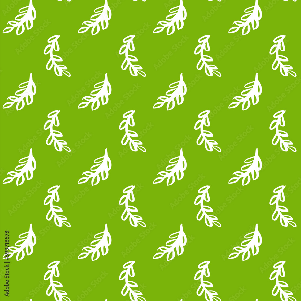 Natural Leaf Green Seamless Pattern. Vector Illustration of Spring Tileable Background.