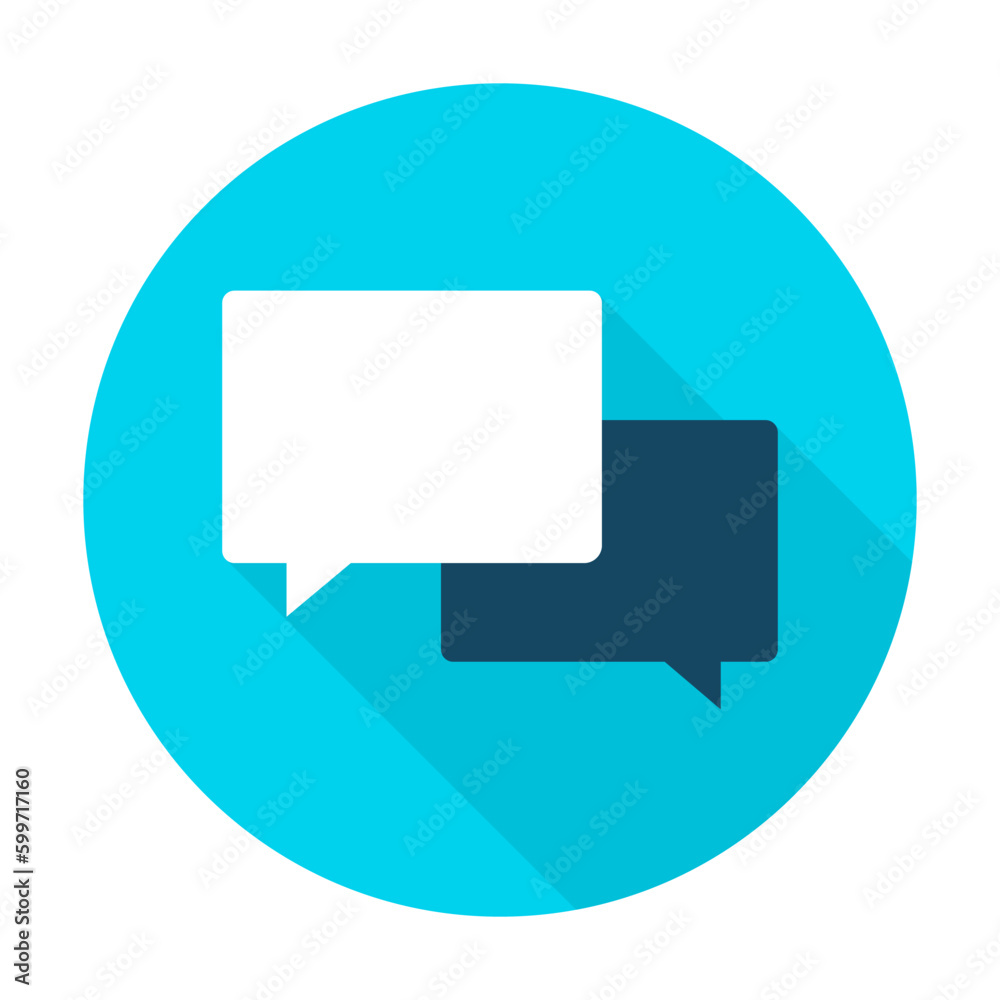 Communication Icon. Vector Illustration Flat Style Circle Item with Long Shadow. Communication Icon. Vector Illustration Flat Style Circle Item with Long Shadow.