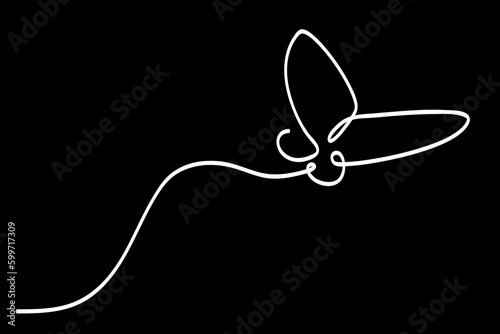 vector simple single or one continuous fly butterfly