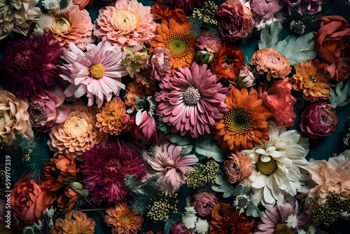 "Nature's Delight: Vibrant Bouquet of Flowers"Ai