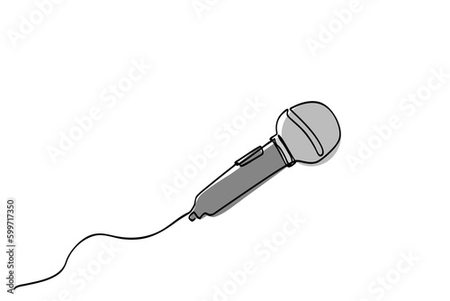 simple vector single one or continuous line microphone
