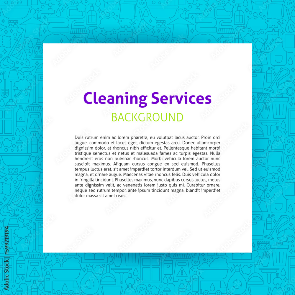 Cleaning Services Paper Template. Vector Illustration of Outline Design. Cleaning Services Paper Template. Vector Illustration of Outline Design.