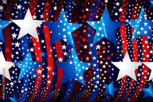 Patriotic graphic design  4th of July  Memorial Day. Generative AI