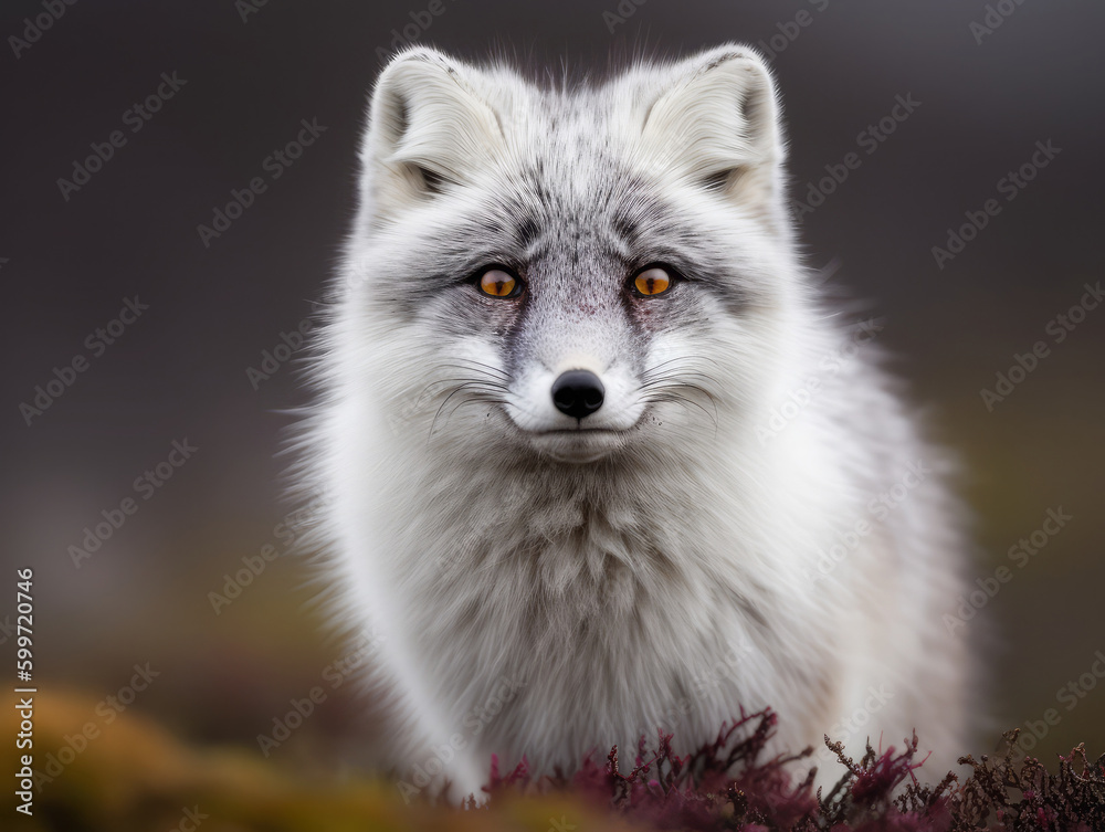 Portrait of an arctic fox's head. Generative AI Portrait of an arctic fox's head. Generative AI