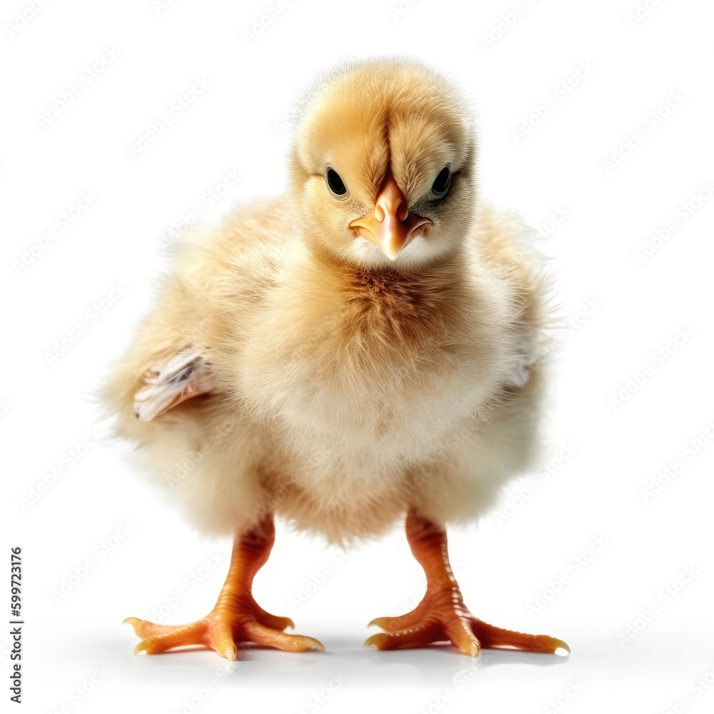 Obraz premium Baby Chicken isolated on white (generative AI)