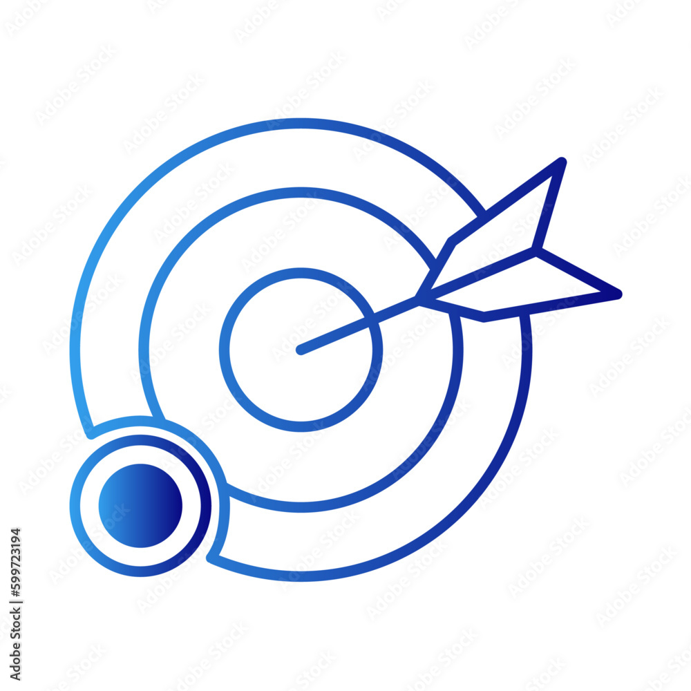 Goal marketing people icon with blue gradient outline style. sign, idea, aim, management, flat, solution, winner, competition. Vector Illustration Goal marketing people icon with blue gradient outline style. sign, idea, aim, management, flat, solution, winner, competition. Vector Illustration