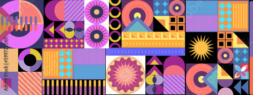 Retro background geometric fullcolor