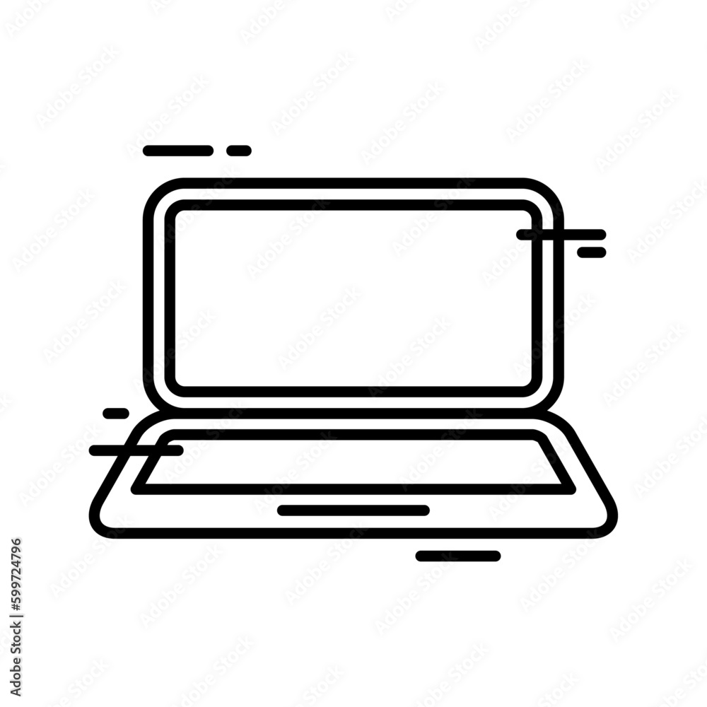 Laptop technology icon with black outline style. smart, monitor, equipment, sign, internet, symbol, set. Vector Illustration Laptop technology icon with black outline style. smart, monitor, equipment, sign, internet, symbol, set. Vector Illustration