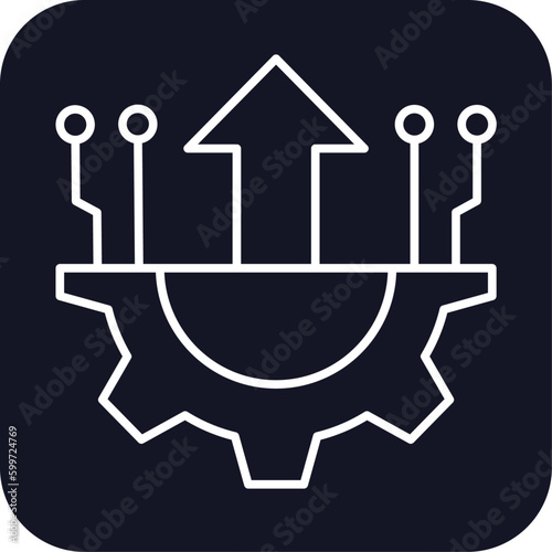 High tech technology icon with black filled line outline style. line, internet, element, information, idea, science, circuit. Vector Illustration