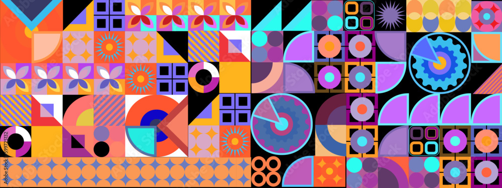 Flat design colorful colourful geometric mosaic pattern background