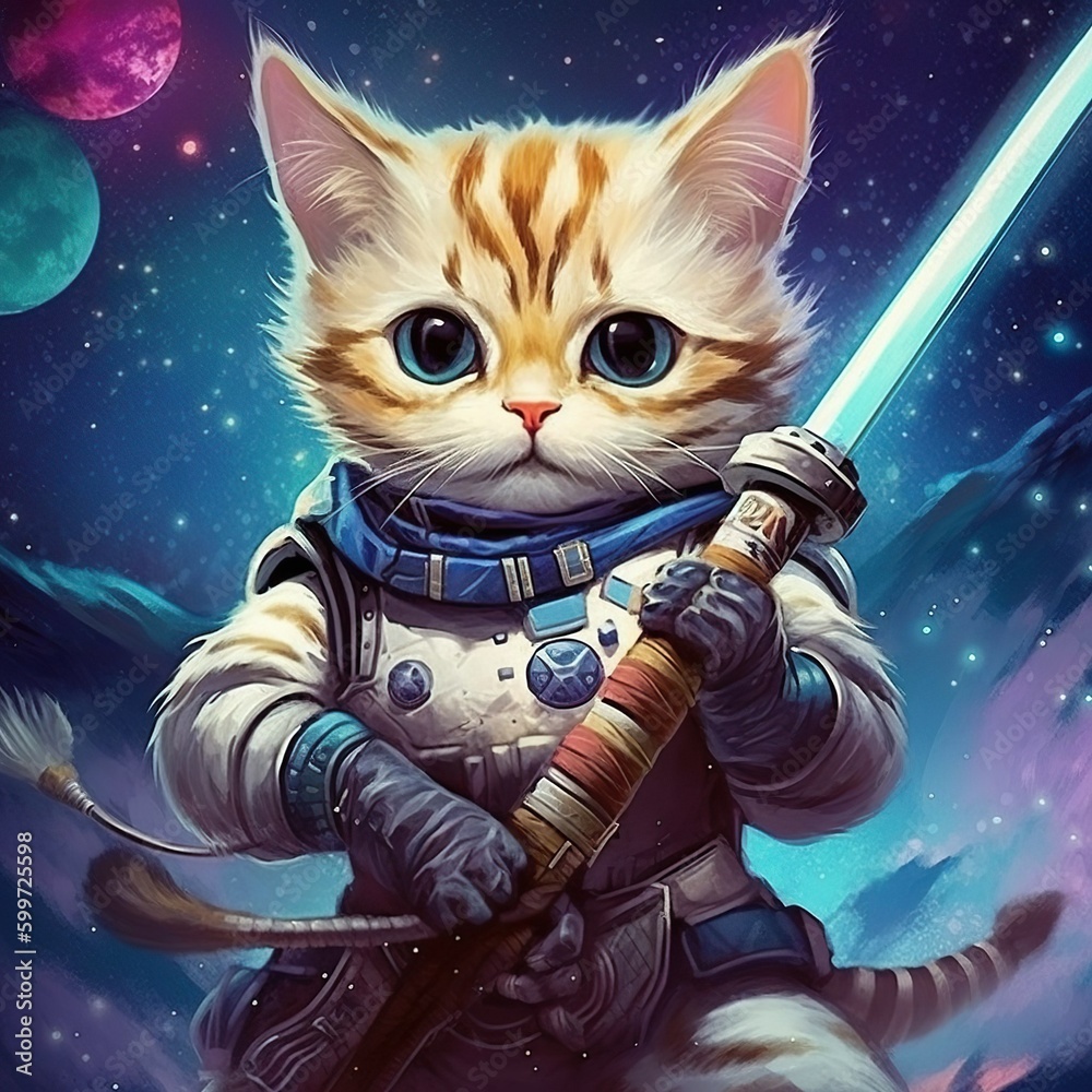 space cat warrior baby space cat warrior baby
