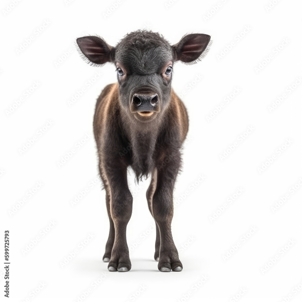 Baby Buffalo isolated on white (generative AI) Baby Buffalo isolated on white (generative AI)