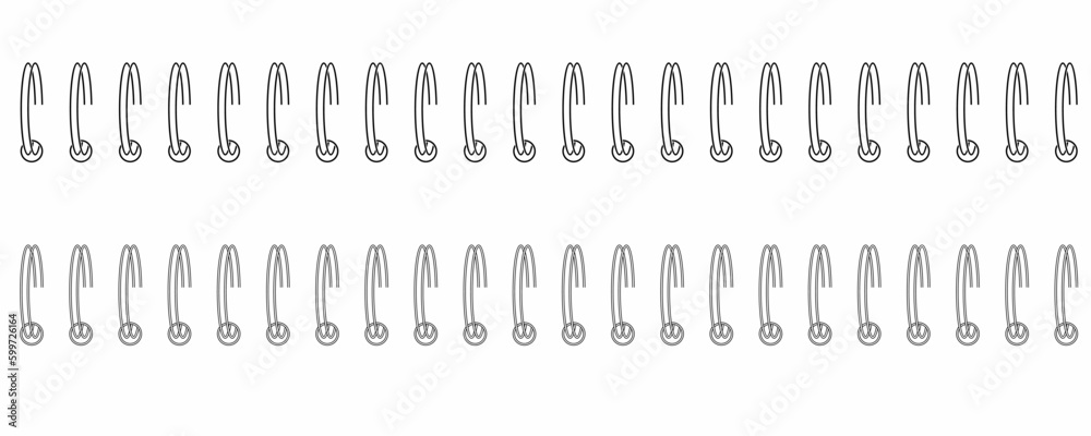 outline silhouette Bind spring of spiral icon set isolated on white background outline silhouette Bind spring of spiral icon set isolated on white background