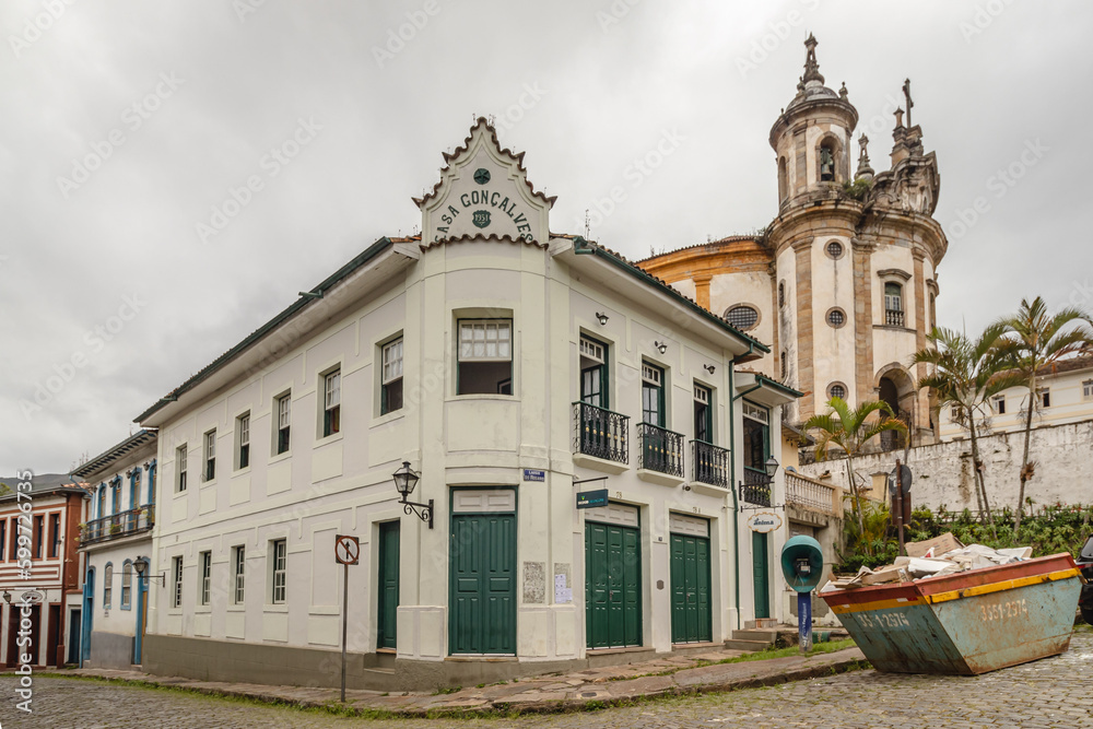 historical center of the city of Ouro Preto, State of Minas, Brazil
