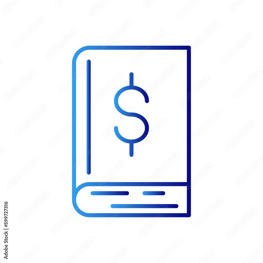 Finance book finance and money icon with blue gradient outline style. arrow, people, investment, collection, logo, mail, school. Vector Illustration Finance book finance and money icon with blue gradient outline style. arrow, people, investment, collection, logo, mail, school. Vector Illustration