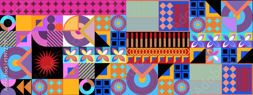 Flat design colorful colourful geometric mosaic pattern background