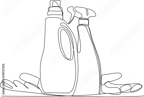 Home cleaning service landing page design concept, illustration of janitors with cleaning tools. Vector illustration