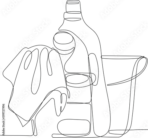 Home cleaning service landing page design concept, illustration of janitors with cleaning tools. Vector illustration