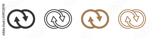 Synergy vector flat graphic icons set