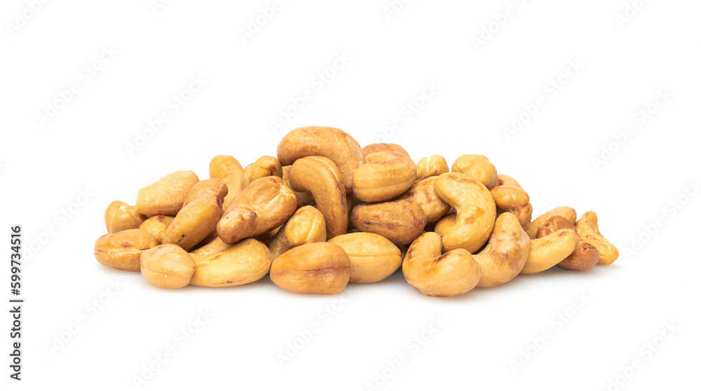 Cashew nuts on a white Cashew nuts on a white